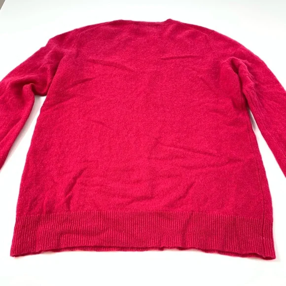 Cashmere Sweater Fushia Pink Sz Small Hudson’s Bay Crew Neck Quiet Luxury Soft - Picture 11 of 11